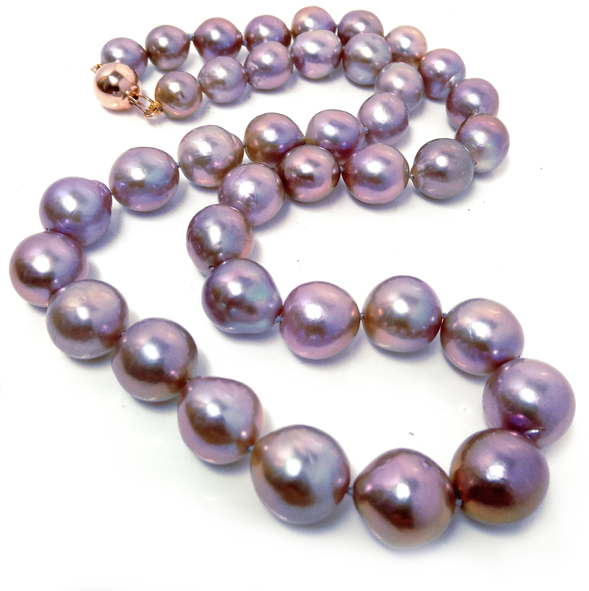 Mauve/Lilac Drop Edison Pearl Necklace